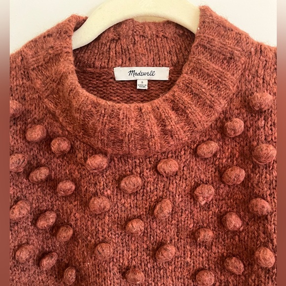 Madewell Placed Bobble Mockneck Sweater in Heather Tulip - Picture 3 of 3